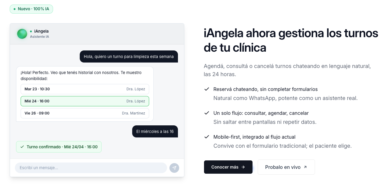 Agente de IA mostrando opciones como botones interactivos