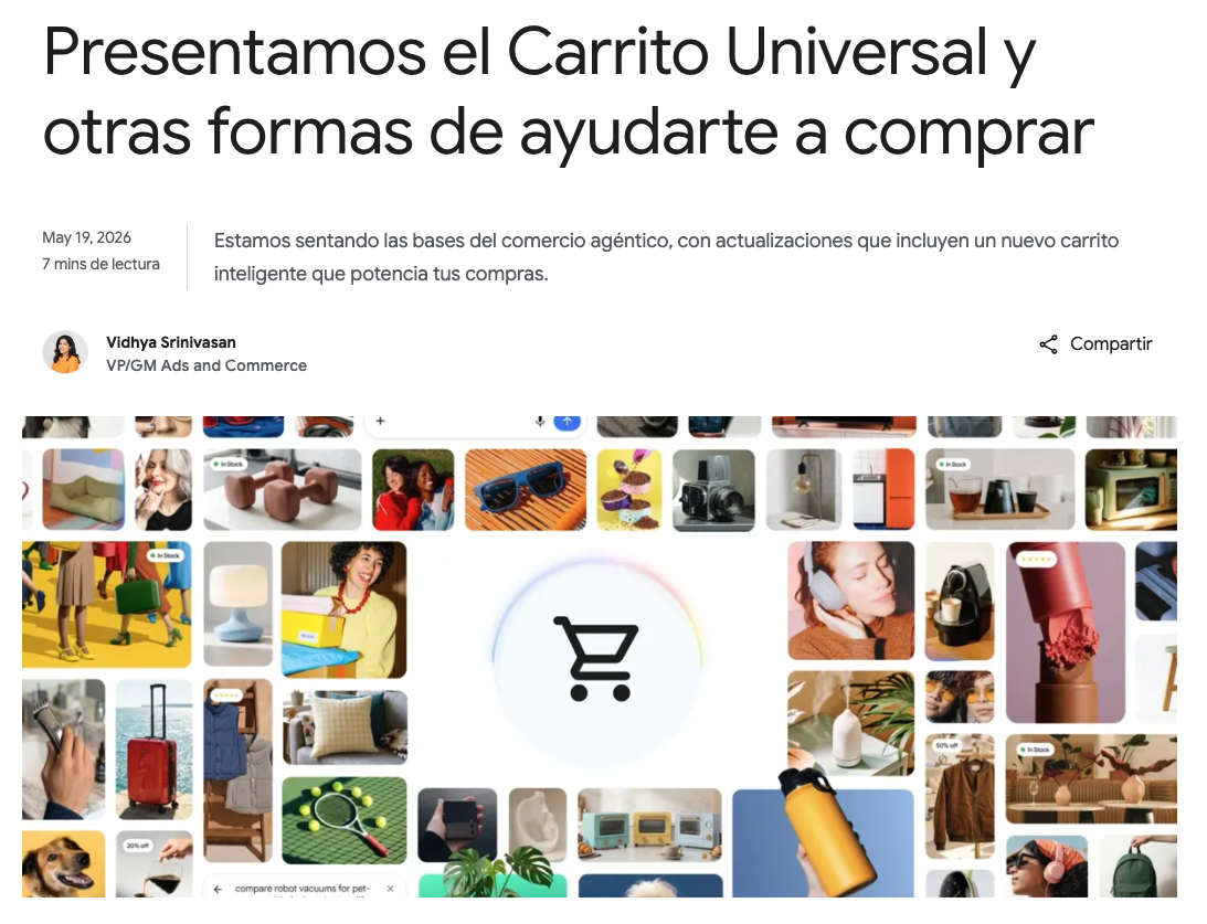 Anuncio de Google: el Carrito Universal y nuevas formas de ayudarte a comprar